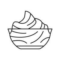 crème chocolade lijn pictogram vectorillustratie vector