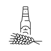 bier gerst oor lijn icoon vector illustratie