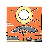 zonsondergang afrikaanse kleur pictogram vectorillustratie vector