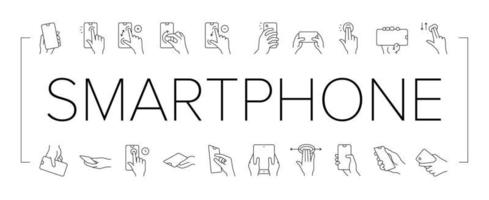 smartphone gebaar collectie iconen set vector