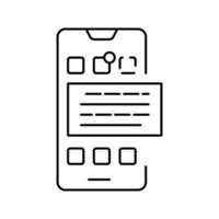 taken op telefoon display lijn pictogram vectorillustratie vector