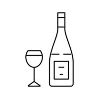 pinot noir rood wijn lijn icoon vector illustratie