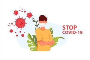 hou op corona virus.stop covid 19 teken en symbool. vector illustratie
