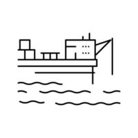 schip kraan apparatuur lijn pictogram vectorillustratie vector