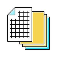 tabel papier lijst kleur icoon vector illustratie
