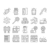 candy shop product collectie iconen set vector