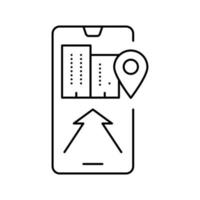 mobiele applicatie navigatie lijn pictogram vectorillustratie vector