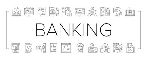 online bankieren financiën collectie iconen set vector
