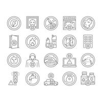 kinderleven veiligheid collectie iconen set vector