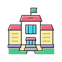 gebouw kleuterschool kleur icoon vector illustratie