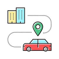 auto richting tracking thuis kleur pictogram vectorillustratie vector