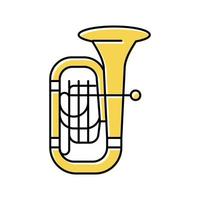 tuba jazz muziek instrument kleur pictogram vectorillustratie vector