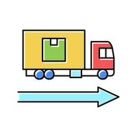 levering vrachtwagen kleur pictogram vectorillustratie vector