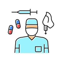 anesthesioloog anesthesie hulpmiddel en drug kleur pictogram vectorillustratie vector