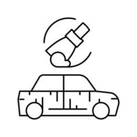 schuren van auto lijn pictogram vectorillustratie vector