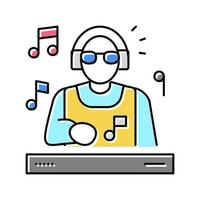 dj uitvoeren van muziek kleur pictogram vectorillustratie vector