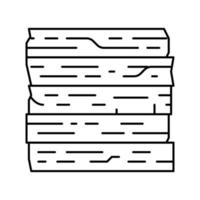 bord hout hout lijn icoon vector illustratie