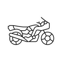 vintage motorfiets lijn pictogram vectorillustratie vector