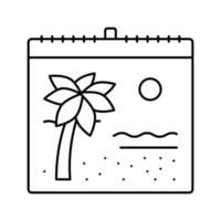 vakantie kalender lijn pictogram vectorillustratie vector