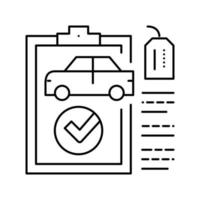 controleer gebruikte auto lijn pictogram vectorillustratie vector