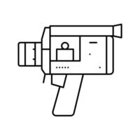 videocamera retro gadget lijn pictogram vectorillustratie vector