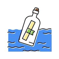 fles bericht kleur pictogram vectorillustratie vector