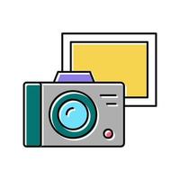 vintage foto camera kleur pictogram vectorillustratie vector