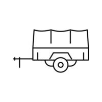 vervoer aanhangwagen lijn pictogram vectorillustratie vector