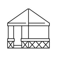 tent tuin lijn pictogram vectorillustratie vector