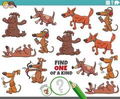 een van een soort spel met grappig tekenfilm honden vector