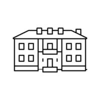 koloniaal huis lijn icoon vector illustratie