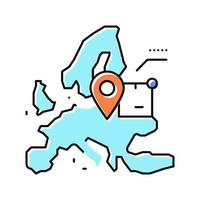 europa verzending tracking kleur pictogram vectorillustratie vector