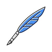 pen veer zacht pluizig kleur icoon vector illustratie