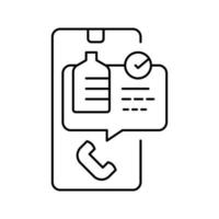 bel voor bestelling waterlijn pictogram vectorillustratie vector