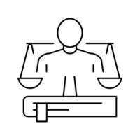 advocaat expert lijn pictogram vectorillustratie vector