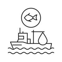 visserij schip lijn pictogram vectorillustratie vector