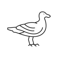 vogel oceaan lijn pictogram vectorillustratie vector