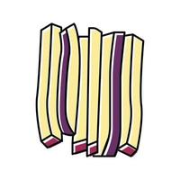 sticks gesneden aubergine kleur pictogram vectorillustratie vector