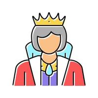 koningin sprookje kleur pictogram vectorillustratie vector