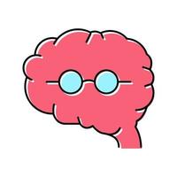 hersenen geek kleur pictogram vector illustratie teken