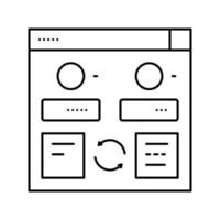 programma app converter lijn pictogram vectorillustratie vector