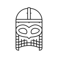 helm viking Zweden lijn icoon vector illustratie