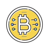 bitcoin munt ico kleur pictogram vectorillustratie vector