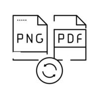 converteer png naar pdf-bestand lijn pictogram vectorillustratie vector