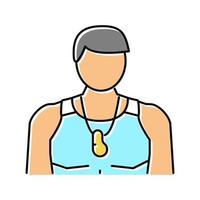 trainer atleet man kleur pictogram vectorillustratie vector