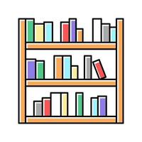 bibliotheek plank met boeken kleur pictogram vectorillustratie vector