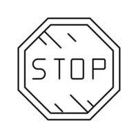 stop verkeersbord lijn pictogram vectorillustratie vector