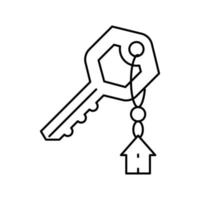 sleutel eigendom landgoed huis lijn icoon vector illustratie