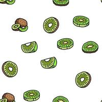 kiwi fruit groen vers plak vector naadloos patroon