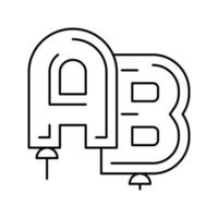 alfabet letters ballonnen lijn pictogram vectorillustratie vector